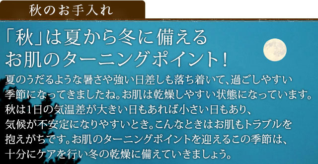 秋 は夏から冬に備えるお肌のターニングポイント 季節のお手入れ アンサージュ